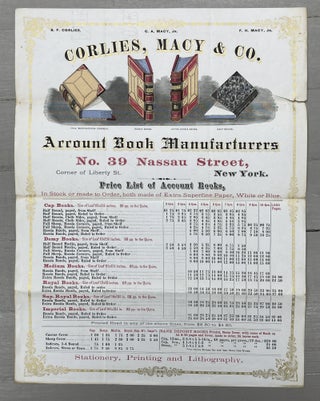 Item #11039 Corlies, Macy & Co. Account Book Manufacturers No 39 Nassau Street, New York