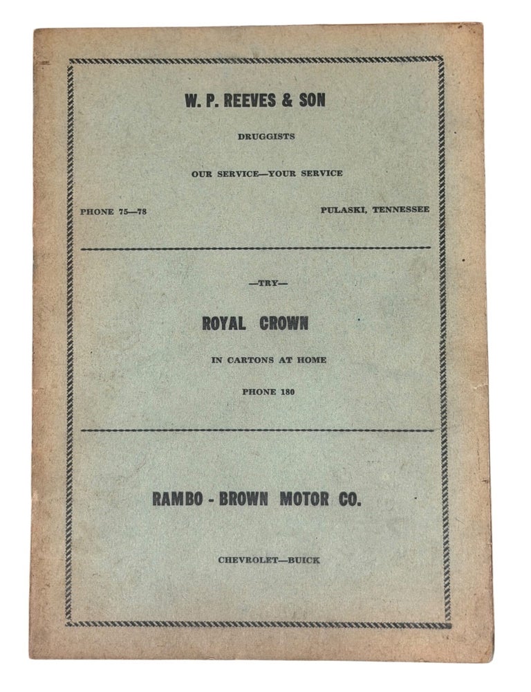 Item #11680 Pulaski, Tennessee Salad Cookbook