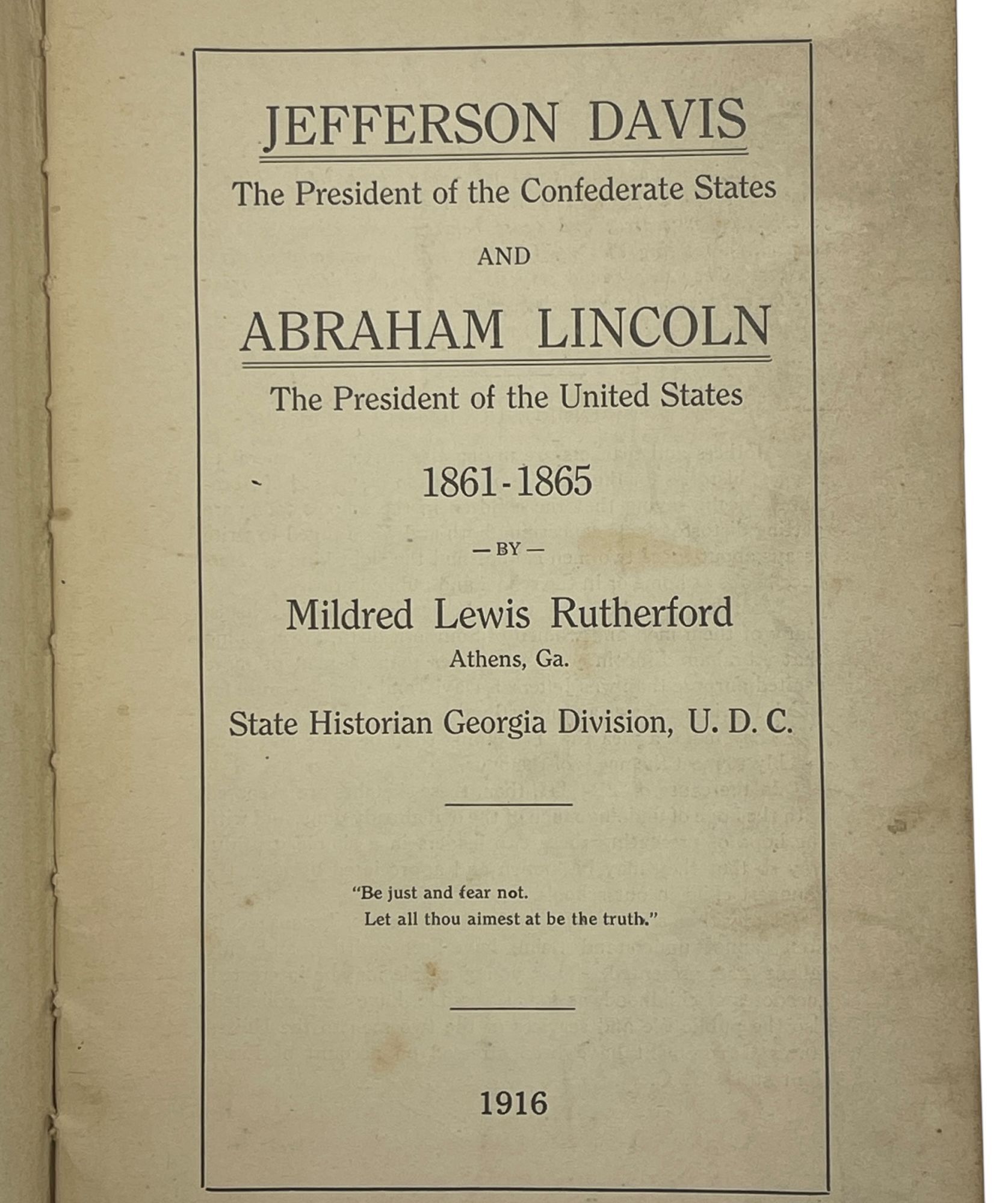 Jefferson Davis The President of the Confederate States and Abraham ...