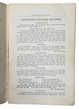 California Cook Book (Spanish Recipes)
