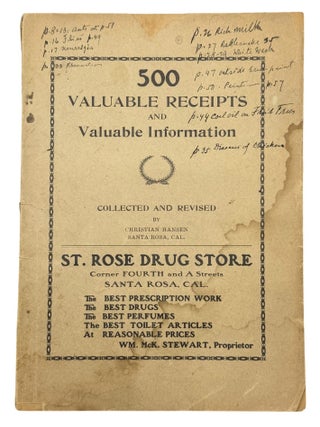 500 Valuable Receipts and Valuable Information. For All Classes of People in Every Walk of Life