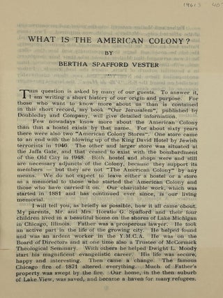 What is the American Colony?