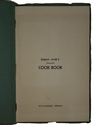 Emma Jane's Souvenir Cook Book