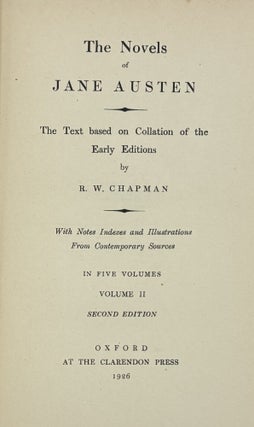 The Novels of Jane Austen; The Text Based on Collation of the Early Editions