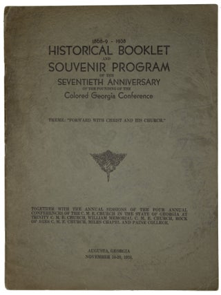 1868-9 - 1938 Historical Booklet and Souvenir Program of the Seventieth Anniversary of the...