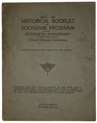 Item #14806 1868-9 - 1938 Historical Booklet and Souvenir Program of the Seventieth Anniversary...