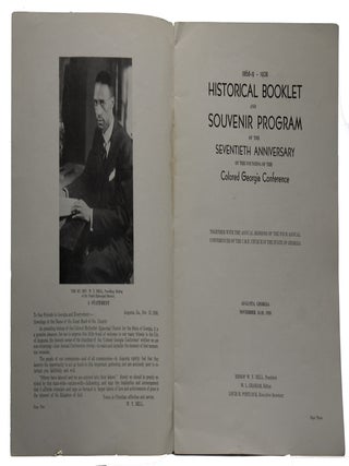 1868-9 - 1938 Historical Booklet and Souvenir Program of the Seventieth Anniversary of the Founding of the Colored Georgia Conference