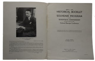 1868-9 - 1938 Historical Booklet and Souvenir Program of the Seventieth Anniversary of the Founding of the Colored Georgia Conference