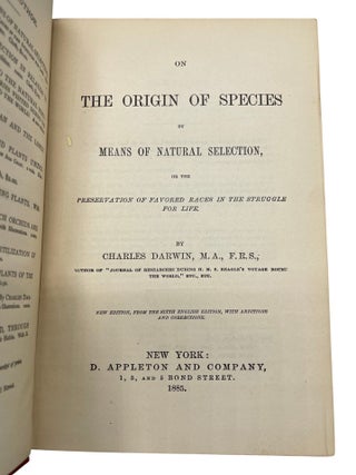 The Origin of Species; By Means of Natural Selection, or the Preservation of Favored Races in the Stuggle for Life