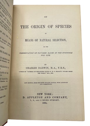 The Origin of Species; By Means of Natural Selection, or the Preservation of Favored Races in the Stuggle for Life
