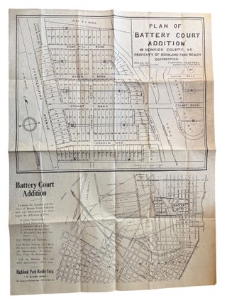 Plan of "Battery Court Addition" in Henrico County, Va. Property of Highland Park...