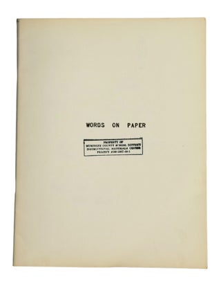 Words on Paper. First Steps in Reading.