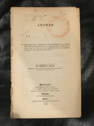 Item #2471 AN ANSWER TO “A SHORT REPLY TO ‘A DEFENCE OF THE EXPERIMENTS TO DETERMINE THE...