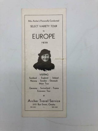 Item #3950 Mrs. Archer's Personally Conducted SELECT VARIETY TOUR to EUROPE 1939