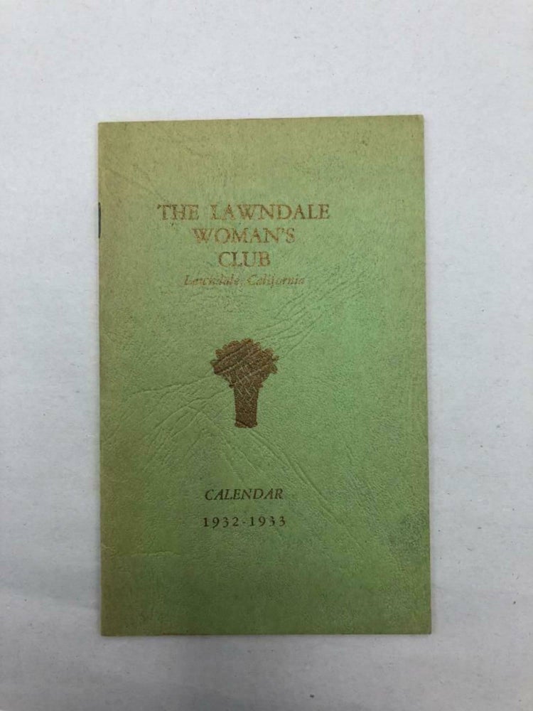 Item #4470 The Lawndale Woman's Club Calendar 1932-1933