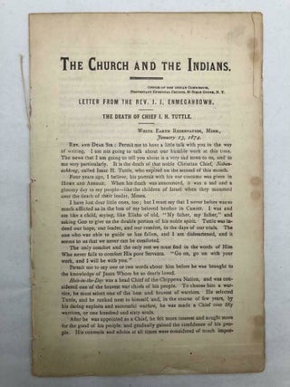 Item #4548 The Church And The Indians. Rev. J. J. Enmegahbowh