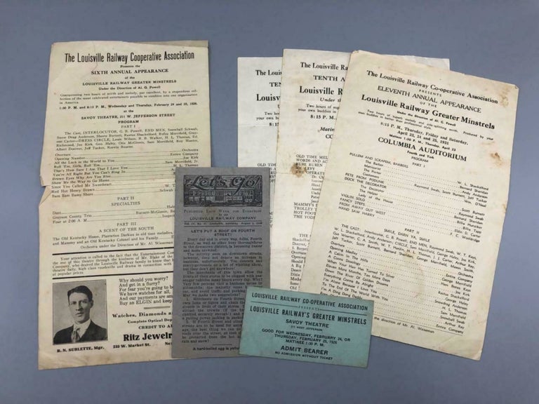 Item #6014 Collection of Ephemera for Minstrel Shows Put on by the Louisville Railway Company