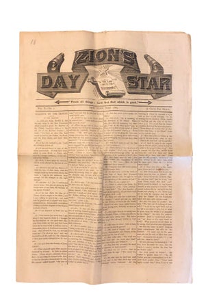 Item #6143 Zion's Day Star Vol. II No. 7. A. D. Jones