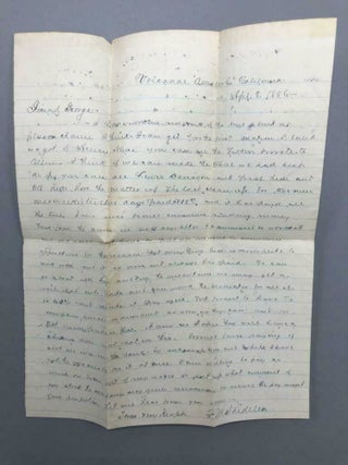 Item #6145 Handwritten Letter Sent from Volcano, Amador County, California. F. M. Snider