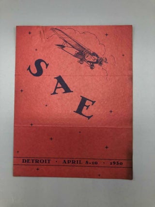 Item #6454 SAE Detroit April 8-10 1930