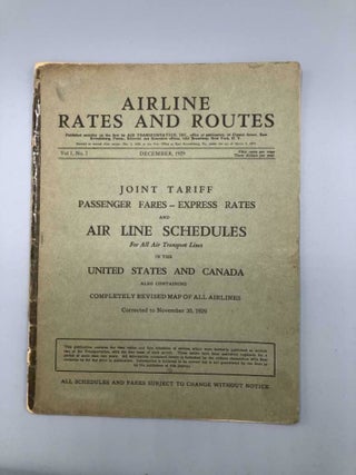 Item #6460 Airline Rates and Routes Joint Tariff Passenger Fares—Express Rates And Air Line...