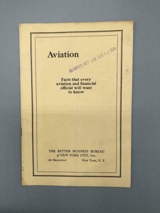 Item #6462 Aviation Facts that every aviation and financial official will want to know