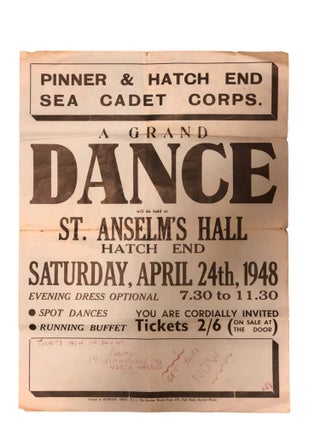 Item #7081 Pinner & Hatch End Sea Cadet Corps. A Grand Dance will be held at St. Anselm's Hall...