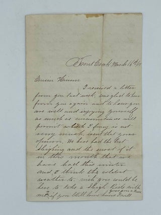 Item #7602 Handwritten Letter Discussing Events During the Civil War in Trout Creek, New York