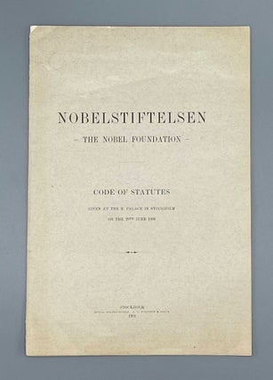 Item #7857 Nobelstiftelsen--the Nobel Foundation--Code of Statutes Given at the R. Palace in...