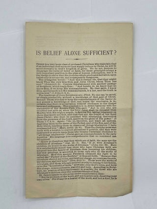 Item #8270 Is Belief Alone Sufficient?