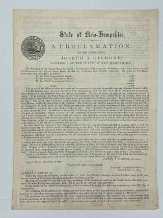 Item #8272 State of New-Hampshire A Proclamation, By His Excellency, Joseph A. Gilmore, Governor...