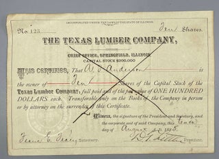 Item #8587 The Texas Lumber Company [Stock Certificate