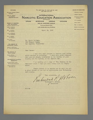 Letterhead and Circular of the International Narcotic Education Association