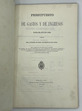 Presupuesto De Gastos Y De Ingresos Para El Ano De 1858 Formado Por La Contaduria Del Excmo, Ayuntamiento De Esta Capital
